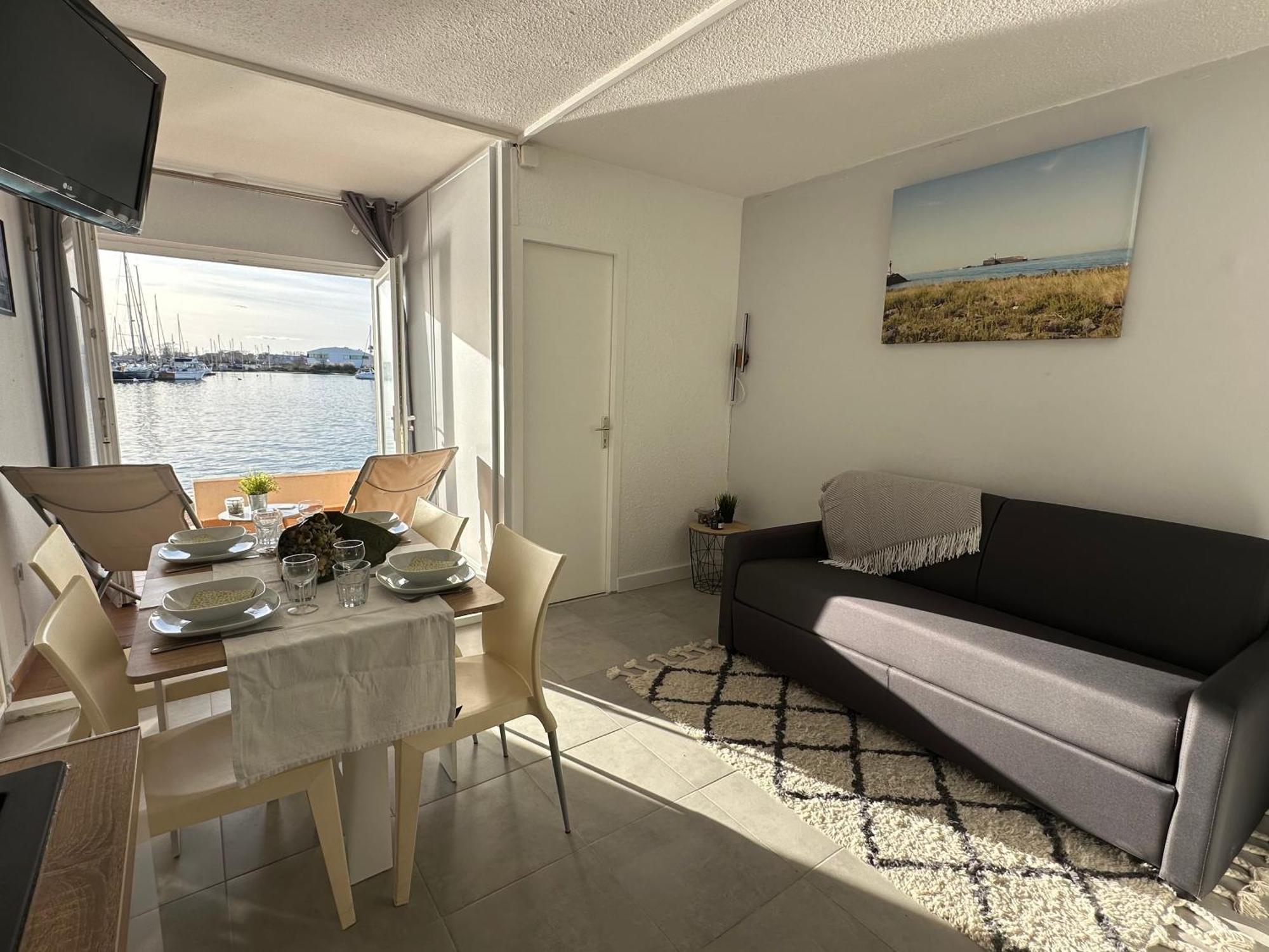 Studio - Les Pieds Dans L'Eau Agreable En Toutes Saisons 4 Couchages - Climatisation - Parking Prive - Piscine Sur Mer - Vue Magnifique Et Rare - Situation Optimum - Les Argonautes - Ile Des Pecheurs - Cap D'Агд Экстерьер фото